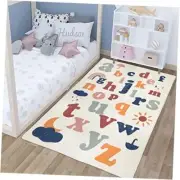 Kids Play Mat,Fluffy Faux Wool Kids Rug 3.3'x5' Non-Slip 3.3' x 5' Alphabet