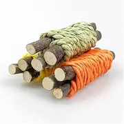 3PCS Wood Chew Stick Small Pet Grinding Rod Bite Toy Teeth Clean Branch Molar Toy Rod for Hamster Chinchillas Rabbit Guinea Pig cleaning expends energy grinding teeth (Color : A)