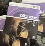 3 Sets D'Addario EJ13 80/20 Bronze Acoustic Guitar Strings Custom Light, EJ13-3D