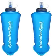 Tpu Soft Folding Water Bottles, 2 Packs 500ML BPA-Free Collapsible Flask For Hydration Pack Collapsible Water Bottles For Running Hiking Cycling Camping Climbing(500ml-2 Packs)