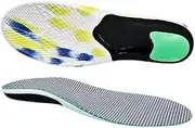 [Generic] Arch Support Shoe Insoles for Men and Women, Plantar Fasciitis Relief Insoles for Flat Feet, Heel and Foot Pain Relief (Black and white grid, 41-42cm)