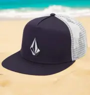 Volcom V Full Stone Navy SnapBack Trucker Hat Cap New Fast Ship