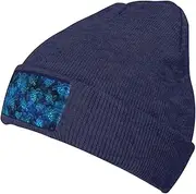 [OdDdot] Sea Turtle-Blue Print Beanie Hats for Women Men,Winter Hats,Knit Hat,Mens Beanies,Brimless Hat,Skater Beanie, Navy Blue, One size