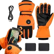 [Generic] Rechargeable Heated Gloves | Snow Running Gloves | Touch Screen Waterproof Rechargeable Reflective Heated Running Gloves for Winter Driving, Typing, Running
