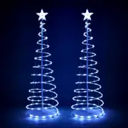 Aplus 5Ft LED Spiral Tree Light USB Powered Outdoor Christmas Cool White 2Pack