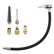 Secure Locking Tire Chuck with Flexible Air Hose and Bike Pump Adapters