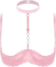 [Hedmy] Woman's Lace Underwire Push Up Shelf Bra 1/2 Cup Demi Balconette Hollow Out Unlined Bra Tops