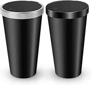 Car Garbage Can Cup Holder Mini Trash for Car with 90 Pcs Black Bags Small Car Trash Bin Push to Open Lid Auto for Car Accessories Home Office Bedrooms Black Silver