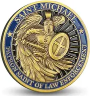 Saint Michael Bless The Law Enforcement Challenge Coin (Single Coin)