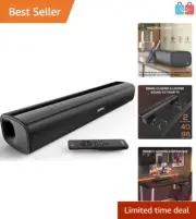40 Watts Compact Soundbar - 17-Inch Bluetooth & Optical Connection for TV