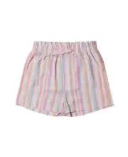 New Epic Threads Big Girls Striped Pull on Twill Shorts, Blushing Bride, Large