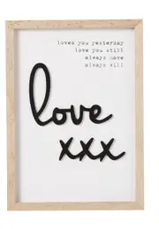 Emporium Love Plaque White/Black 26x1.5x36cm