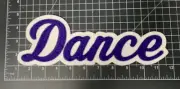 BIG Chenille DANCE Letter Jacket Patch (Purple On White Felt) New
