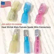 220 Heat Shrink Male Female Spade Electrical Wire Connectors Terminals Kit
