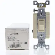Cooper Ivory Industrial Toggle Wall Light Switch 15A 120/277V 3-Way B&S AH1203I