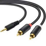 RCA Cables - 59IN/5FT Stereo Jack to 2RCA Plugs for Smartphone, Tablet, HDTV,...