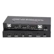 2 x 1 KVM Switch Dual Monitor Displayport 4K 60Hz KVM Switcher 1 Monitors 2 PC k