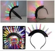 NEW LIGHT UP SPIKE MOHAWK headband lightup flashing hat dressup party supplies