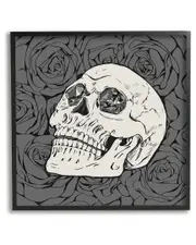 Crystal Eyes Skull Goth Roses Framed Giclee Wall Art by Ziwei Li