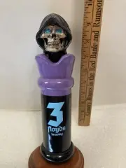 THREE FLOYDS ICE ZOMBIE GRIM REAPER Draft beer keg tap handle. INDIANA.