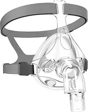 TMS Comfort Series Nasal CPAP Mask Full Face - Reusable CPAP Supplies - Covers Nose and Mouth - Includes Headgear, Frame, Elbows and Full Face Mask Cushion
