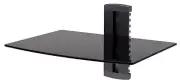 GLASS SHELF WALL MOUNT UNDER TV CABLE BOX COMPONENT DVR DVD BRACKET