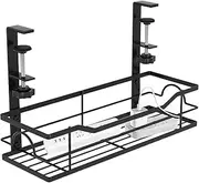 Wire Management Under Desk | Cable Basket Under Desk,Cord Organizer Space-Saving Extended Wire Storage Basket for Desktop Room Computer Tablets Earphones Workplace