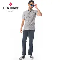 在飛比找Yahoo奇摩購物中心優惠-JOHN HENRY 直條紋口袋短袖襯衫-灰