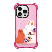 iPhone 16 Pro Bounce Case MagSafe Compatible Big White Rabbit with Candy