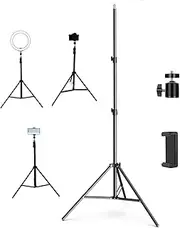 Phone Tripod Stand, Tall Tripod for Phone with 360° Adjustable, Suitable for Video Recording, Vlogging, Filming, Photography, Suitable with Phone, Camera, Lamp