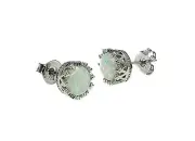 White Opal Classic Crown 7mm Stud Earrings .925 Sterling silver
