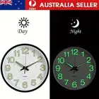 12'' Wall Clock Large Luminous Quartz Silent Glow In the Dark Indoor Home Office