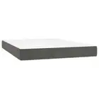 Pocket Spring Bed Foam Mattress Velvet Dark Grey Double Size 137x190x20cm