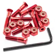 Aegis Anodised Hardware Red 1" Allen Key Skateboard Bolts