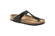 Mens Birkenstock Gizeh Birko-Flor Black Slip On Sandals