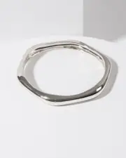 Silver Liquid Metal Bangle