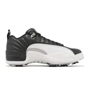 Nike 高爾夫球鞋 Air Jordan XII Low 男鞋 黑白 高球 Playoffs 12代 AJ DH4120-010