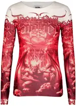 Jean Paul Gaultier Diablo Printed Tulle top - White And Red - L (UK14 / L) L (UK14 / L)