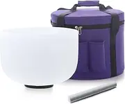 Hye-eun 14 Inch Large Crystal Singing Bowl, F Note 432hz Heart Chakra Bowl with Carrying Case for Yoga Meditation Sound Healing Energy Yoga, Spiritual