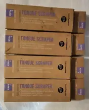 8 2-Pack Tongue Scrapers Cure Bad Breath Grade Stainless Steel Tongue Cleaner