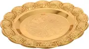 JECOMPRIS Luxurious Decorative Tray Metal Jewelry Dessert Holder for Home Decor Bathroom Organizer Wedding Present Coffee Table Centerpiece Holiday Party Serving