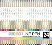 01 Micro Pen, Fine Point Pen with 24 Colors, Waterproof Archival Ink, 0.25mm Fineliner Ink Pens for Artist Illustration, Sketching, Anime, Manga, Technical Drawing and Scrapbooking