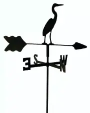 BLUE HERON GARDEN STYLE WEATHERVANE WROUGHT IRON LOOK MADE IN USA TLS1055IN