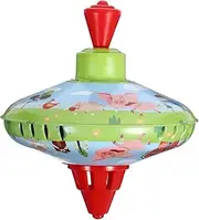Totority 1pc Tin Spinning Spinners Airplane Highchair Pram Whipping Play Mat Outdoor Iron Sheet Green