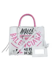 Balenciaga Papier A4 Mini Zip Around Graffiti Leather Tote