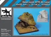 Black Dog D35054 1/35 Destroyed BTR-60 APC Section Diorama Base (Size: 95x95mm)
