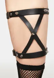 Get Slick Vegan Leather Garter Set