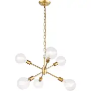 Light Fixture Chandelier Brass Modern Sputnik Pendant Ceiling Lighting 16 inch
