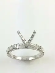 0.50 Carat Diamond White Gold Solitaire Engagement Ring Mounting Platinum Crown