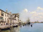 ZATTERE VENICE by F. Campo water boat Tile Mural Kitchen Backsplash Ceramic 10x8